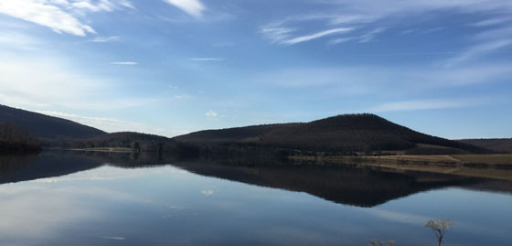 Looking out over Rose Valley Lake